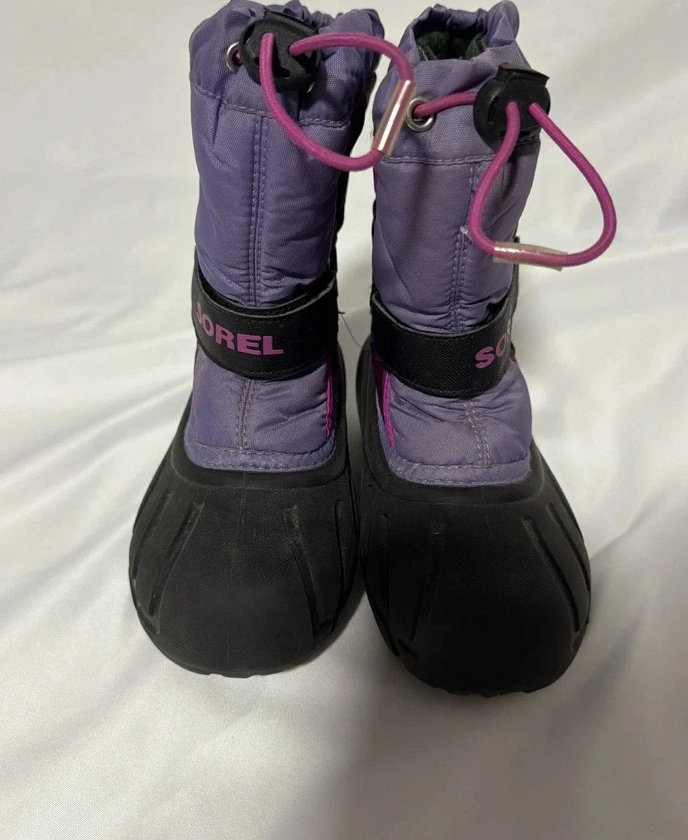 Sorel Girls Size 12 Purple Magenta Waterproof Snow Boots Removable Liner